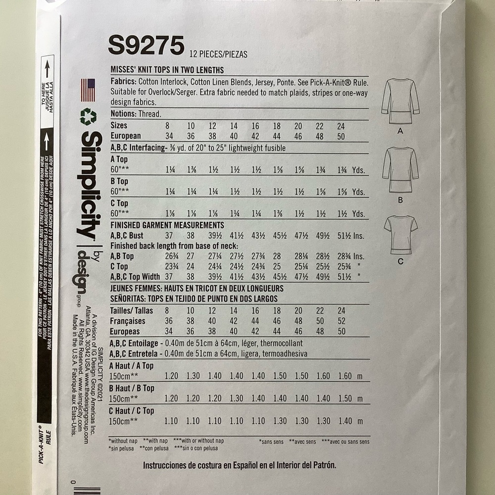 Simplicity S9275 Sewing Pattern - Picture 4 of 6
